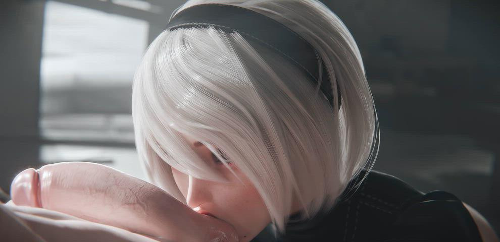 2B знает, как делать минет (Miwo3X) [Nier Automata]